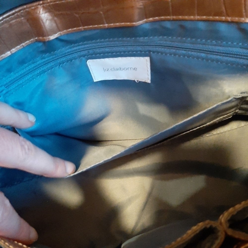 Vintage Liz Claiborne Alligator East West Handbag Exotic 90s Y2K Purse Animal - Picture 7 of 14